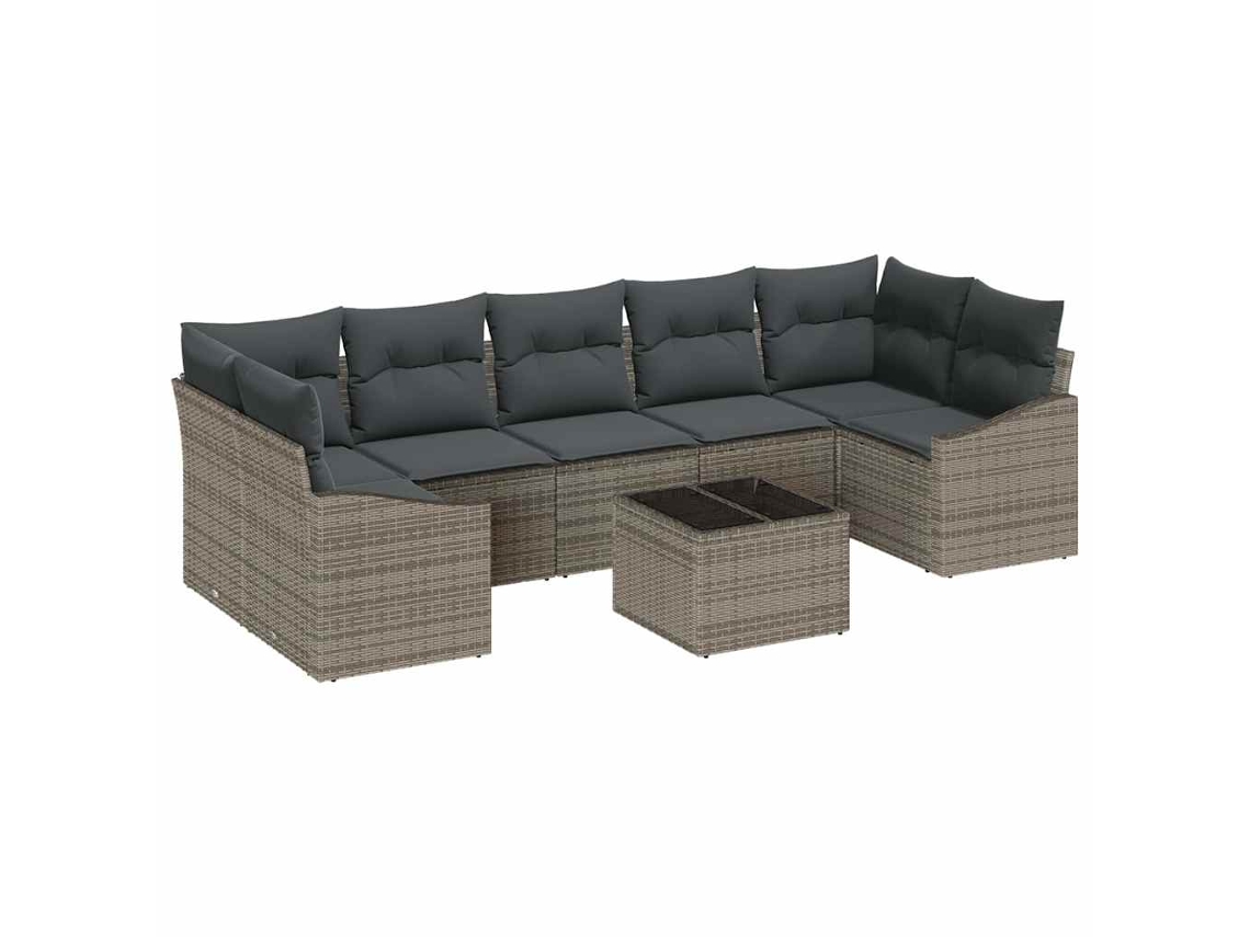 Maison Exclusive - Conjunto De Sofás Com Almofada 8 Pcs Cinzeto Vime Pe