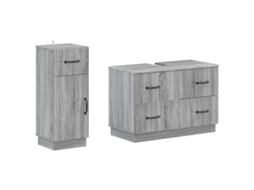 Vidaxl Conjunto De Armário De Banheiro Com 2 Peças Hoorn