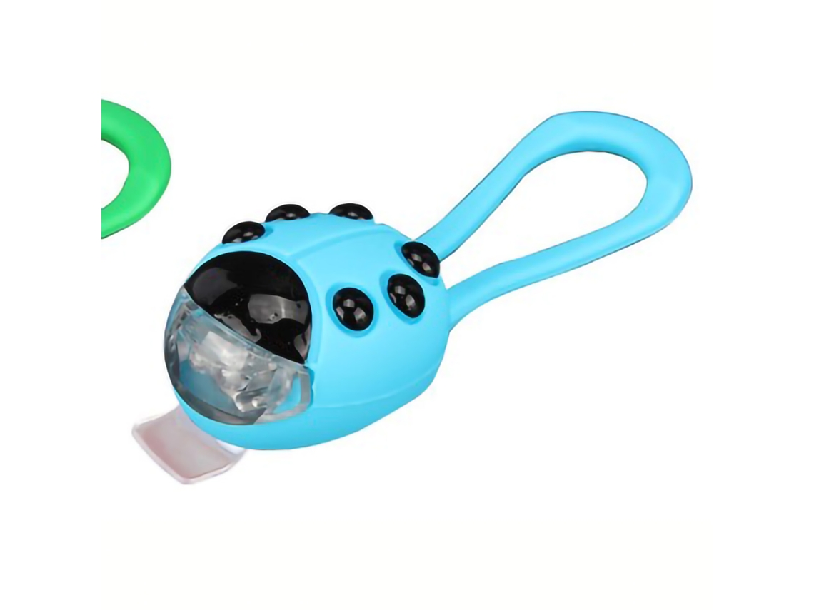 Luz Dianteira LED S/MARCA para Bicicleta e Patinete Infantil, Forma de Joaninha, Luz Branca, Carcaça Vermelha