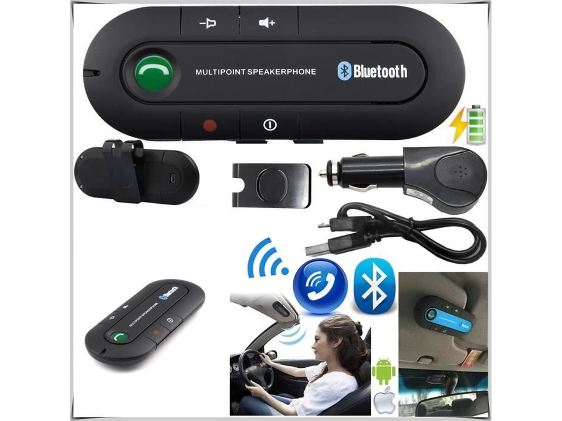 Kit Mãos Livres Sem Fio Multiponto Bluetooth para Carro Viva-Voz para Iphone Móvel