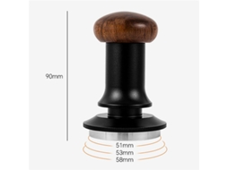 Dispensador De Café Com Cabo De Madeira E Martelo Para Prensagem De Pó E Tapete 51 Mm Aquaforge