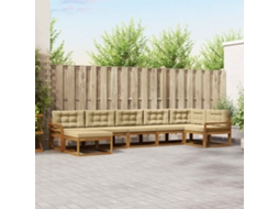 Vidaxl Conjunto De Sofás Para Exterior 7 Unid. Natural E Bege