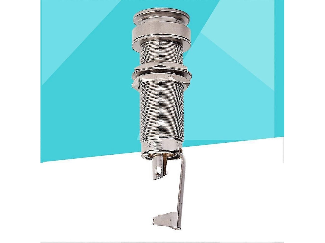 Conector De Saída De Guitarra Baixo Com Rosca 6,35mm (prata)