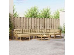 Vidaxl Conjunto De Sofás Para Exterior 8 Unid. Branco E Bege