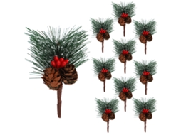 Laxiscreed Mini Árvore De Natal Artificial Com 5 Pinhões - Pack De 10 Unidades