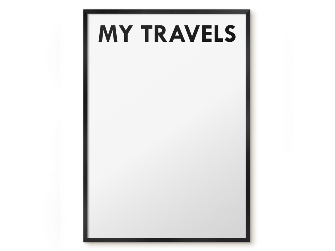 Magnetic Glass Board My Travels For The Hall Espelharte (50x70 Cm)