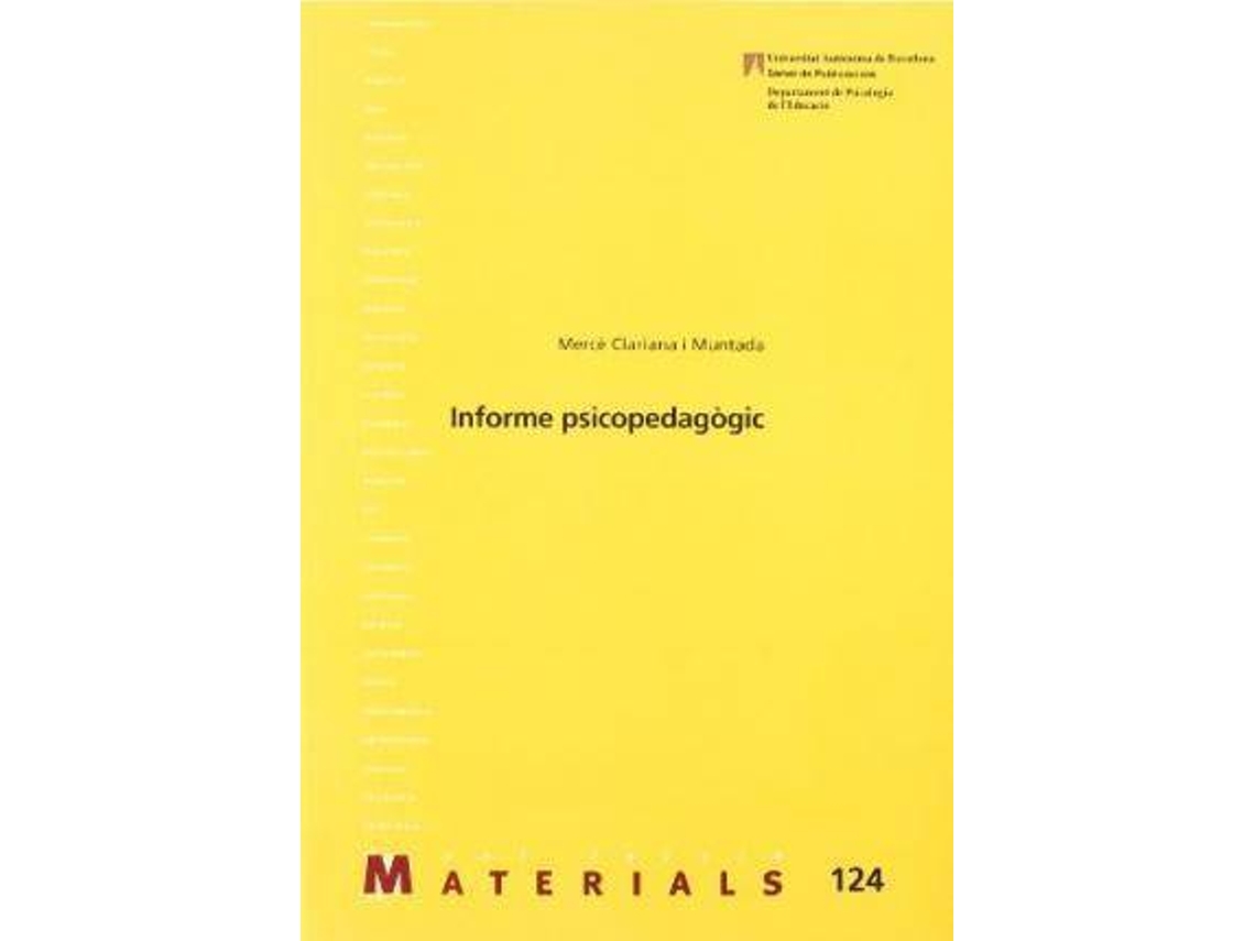 Livro Informe psicopedagogic de Mercè Clariana (Espanhol)