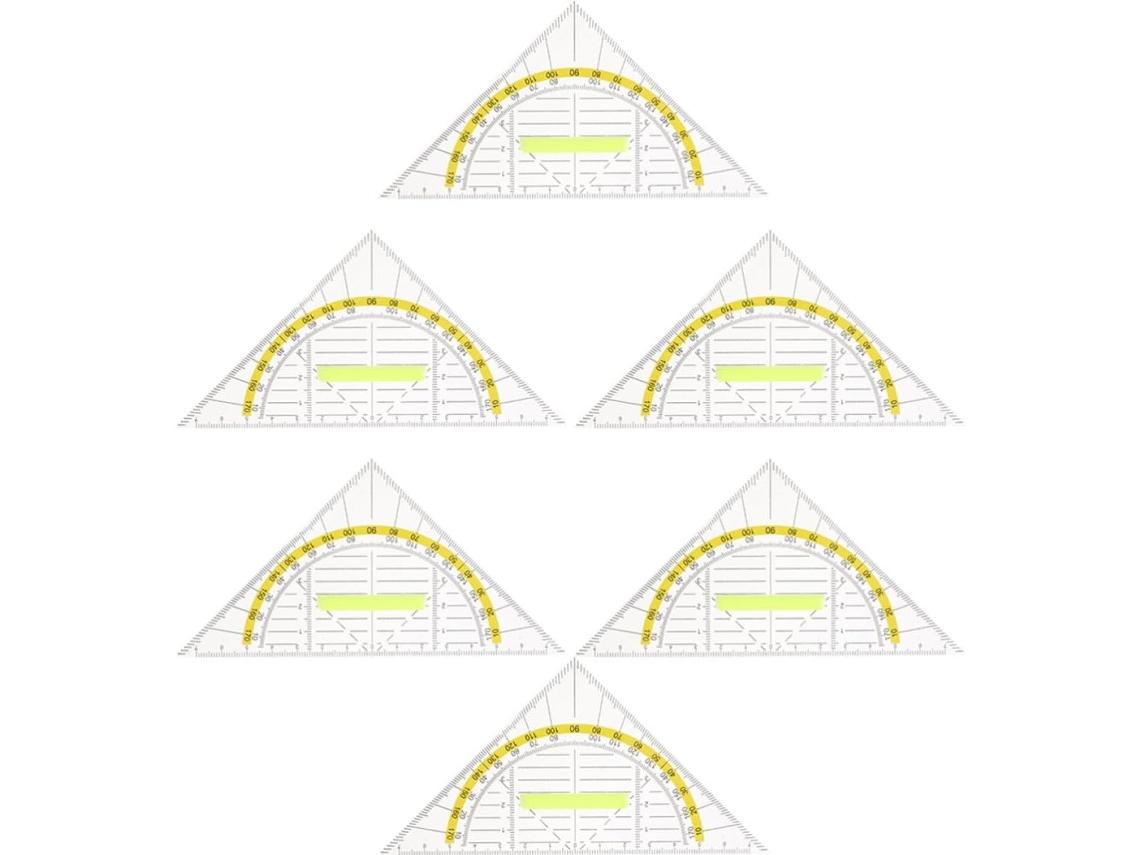 Réguas Triangulares Com Superfície Lisa E Durável Para Desenho Técnico