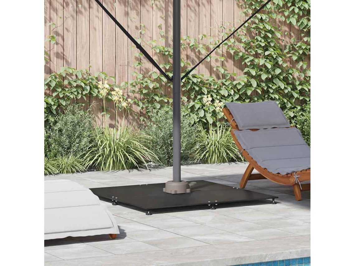 Vidaxl Base Para Chapéu De Sol 52 Kg Preto Aço Quadrado Ajustável