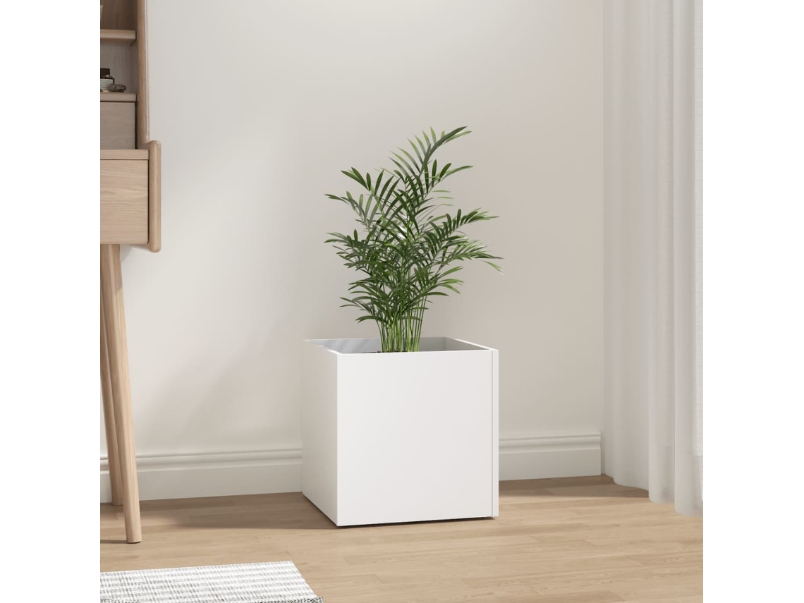 Vidaxl Vaso/floreira 40x40x40 Cm Derivados De Madeira Branco