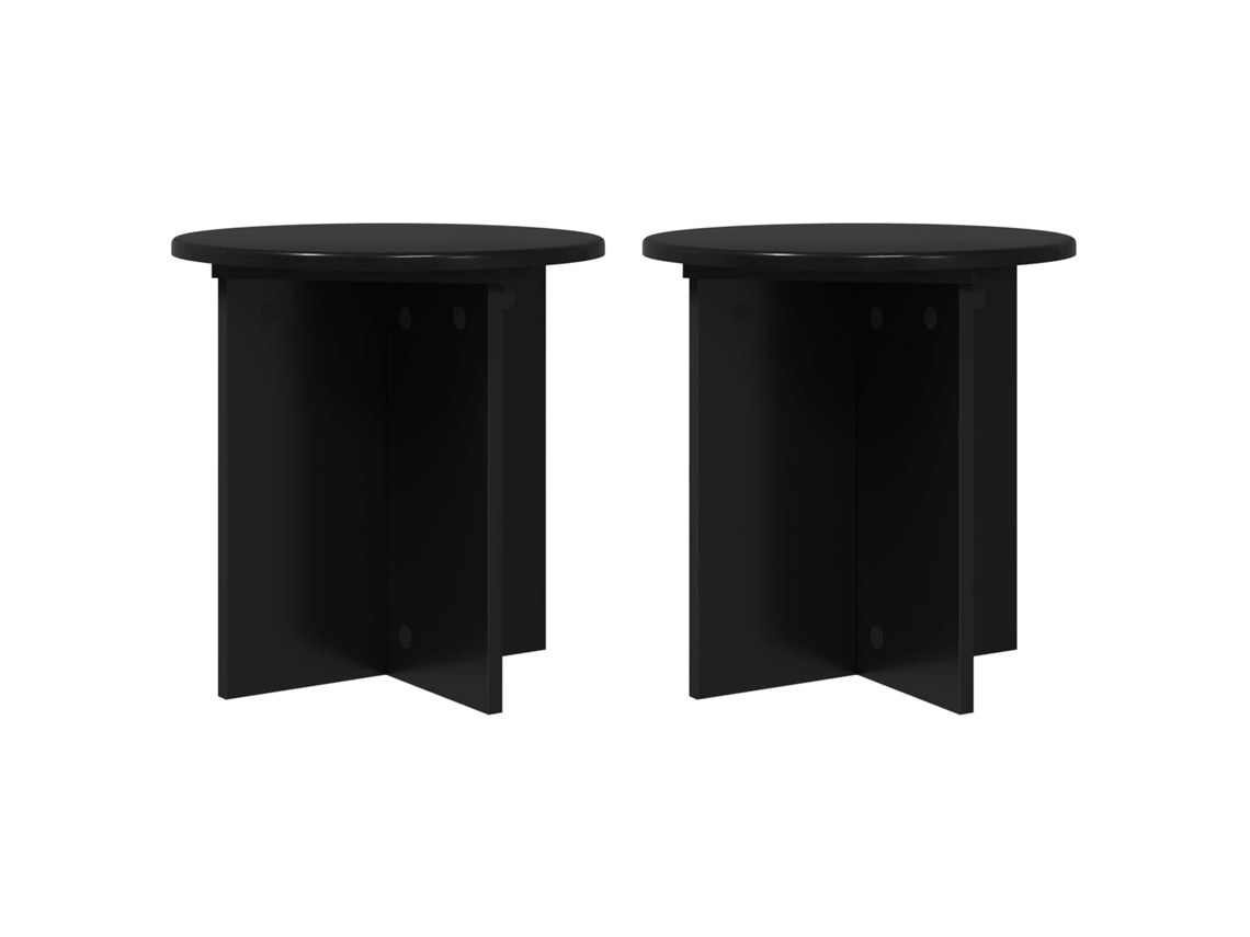Conjunto 2 Suporte Moderno Para Plantas Vidaxl Preto Derivados De Madeira (40 X 40 X 40 Cm)