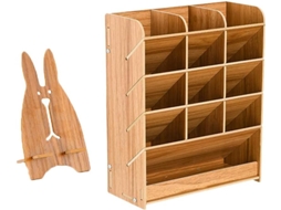 Organizador De Mesa Multifuncional De Madeira, Porta Canetas, Caixa Organizadora Para Artigos De Esc Gokoco