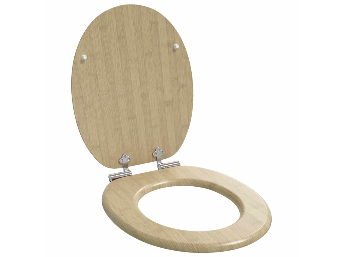 Vidaxl Assento De Sanitário Com Fechamento Suave Cor De Bambu Claro