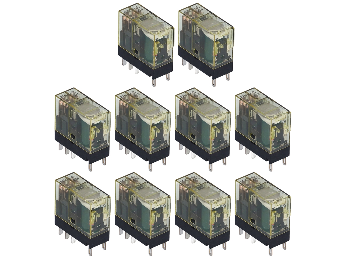 Relé de Potência Miniatura Delgado, 2NO 2NC, 8 Pines, DC24V 8A, Componentes Eletrônicos