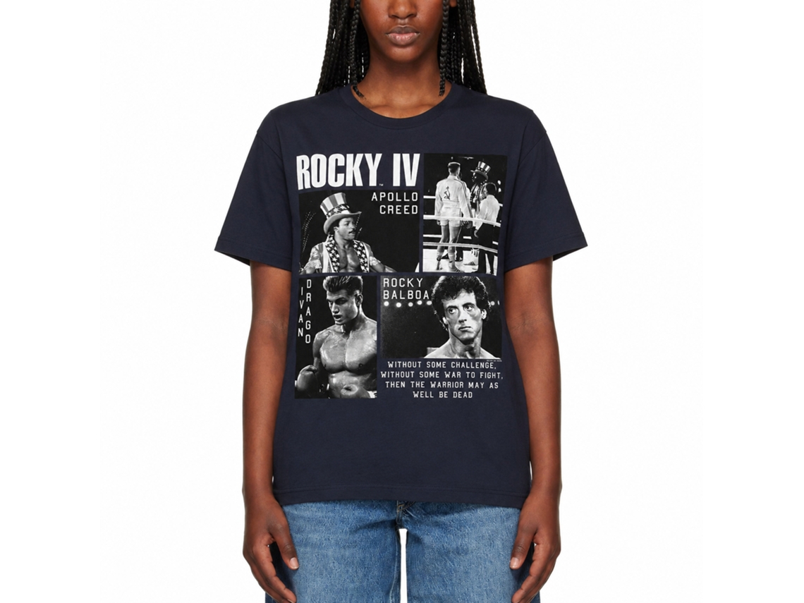 Rockinstone Rocky Movie Iv Photos Navy Adult T-shirt Size:s