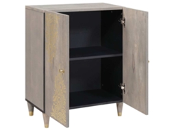 Maison Exclusive - Buffet Cinza E Ouro 60 X 33 X 75 Cm Madeira De Manga Maciça