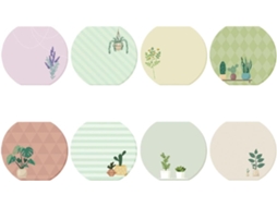 Conjunto De 8 Blocos De Notas Autoadesivos Com Estampa De Plantas, Ideais Para Escola, Escritório E Casa