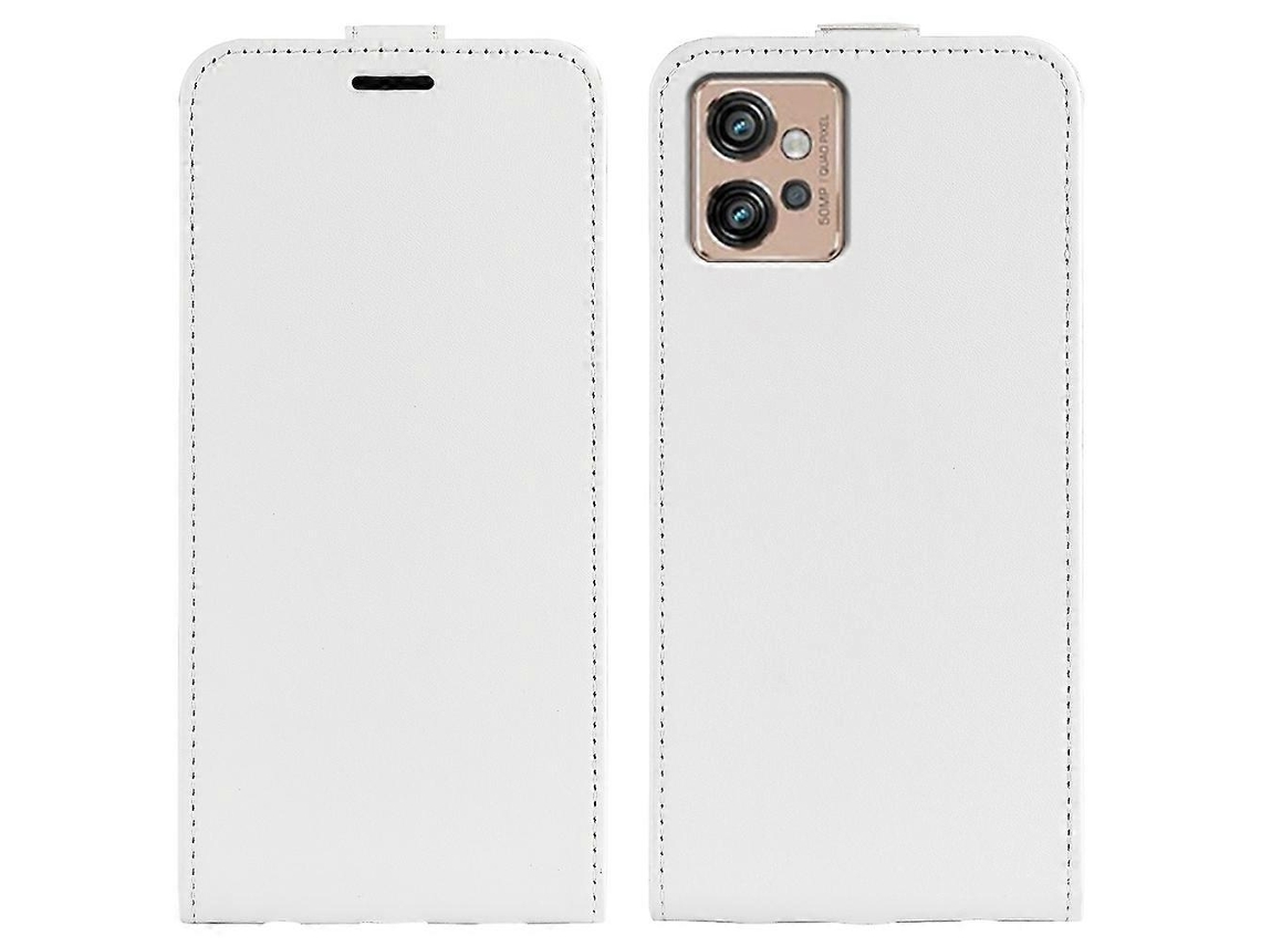 Capa De Couro Com Flip Vertical E Textura Para Motorola Moto G32 R64