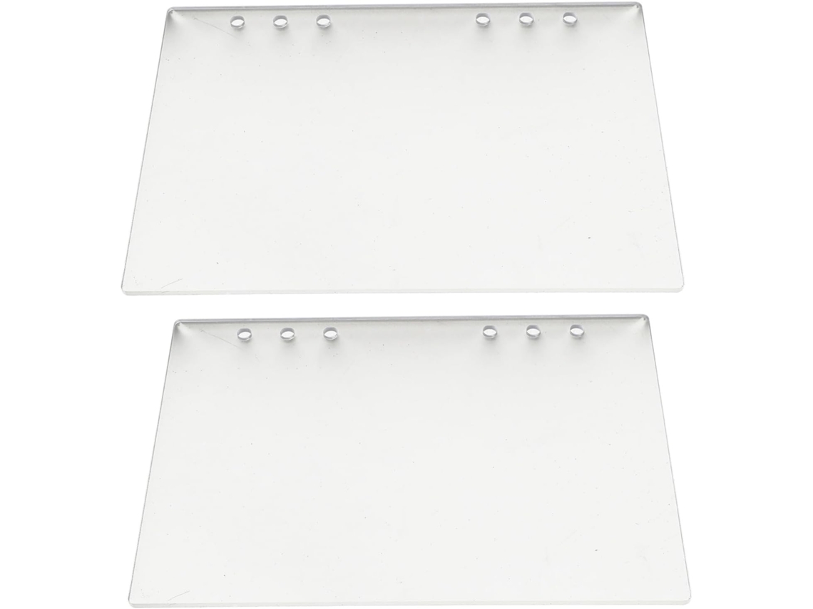 Capa para Notebook A6 em Acrílico Fosco Transparente, 2 Peças, Recarregável com 6 Furos, Resistente a Rasgos, Capa