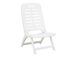 Jardin202 - Silla De Playa De Plastico | Con Asa De Transporte Integrada | Exterior Y Camping Blanco Pack 2 Uds | Pack 2 Uds (blanco)