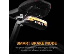 Lanterna Traseira Inteligente Para Bicicleta Com Sinal De Virada Freio Controle Remoto Sem Fio Usb Recarregável Ipx6