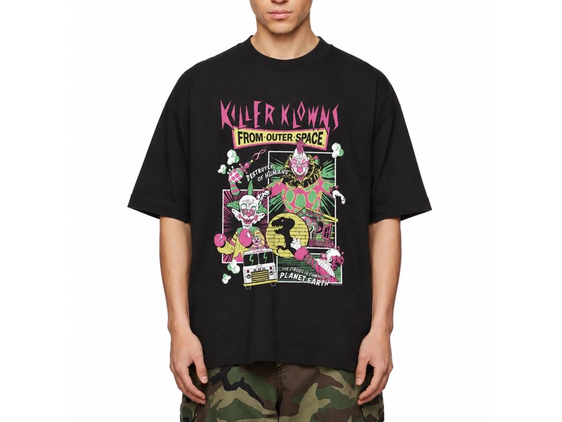 Rockinstone Killer Klowns Comic Boxes Black Adult T-shirt Size:xxxl