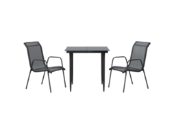 Garden Dining Set, Garden Dining Sets Vidaxl Preto Aço (80 Cm Table Length)
