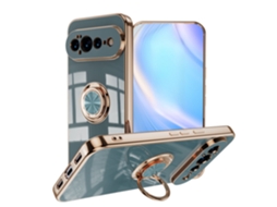 Capa Protetora Com Eletrodeposição Para Google Pixel 11 Pro Xl Com Anel (cinza)