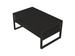 Mesa De Centro Laukaa Retangular Metal 100x60x45cm Preto [EN.CASA]
