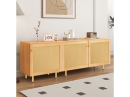 Armário Modular 3 Portas H63/w180/d40cm Madeira Natural, Para Varanda/sala Jantar-xm