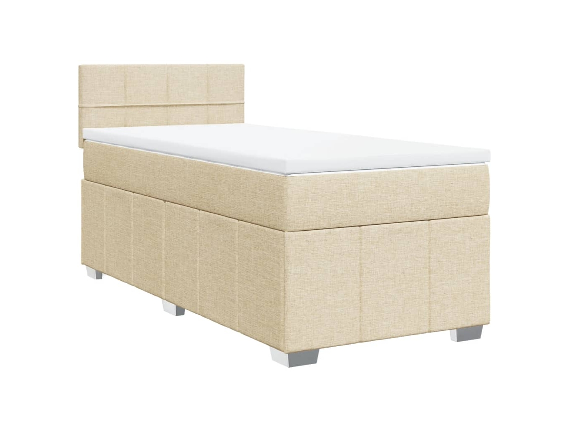 Box Spring Bed, Box Spring Beds Vidaxl Creme Tecido (90  X  200  Cm)
