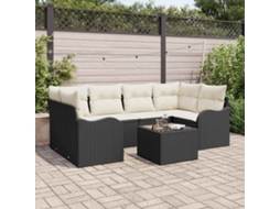 Vidaxl Conjunto De Sofá De Jardim Preto 55 X 55 X 37 Cm Vime Pe