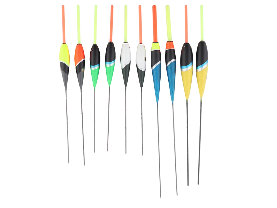 10 Peças Isqueiros de Pesca Coloridos Bobbers Hooks