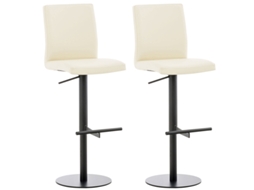 Conjunto de 2 bancos de bar Cadiz em imitação de pele preto/creme CLP