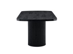 Mesa de jantar oval moderna com base pedestal canelada, tampo MDF de alta qualidade, estilo Wabi Sabi, para cozinhas PAPRIKA