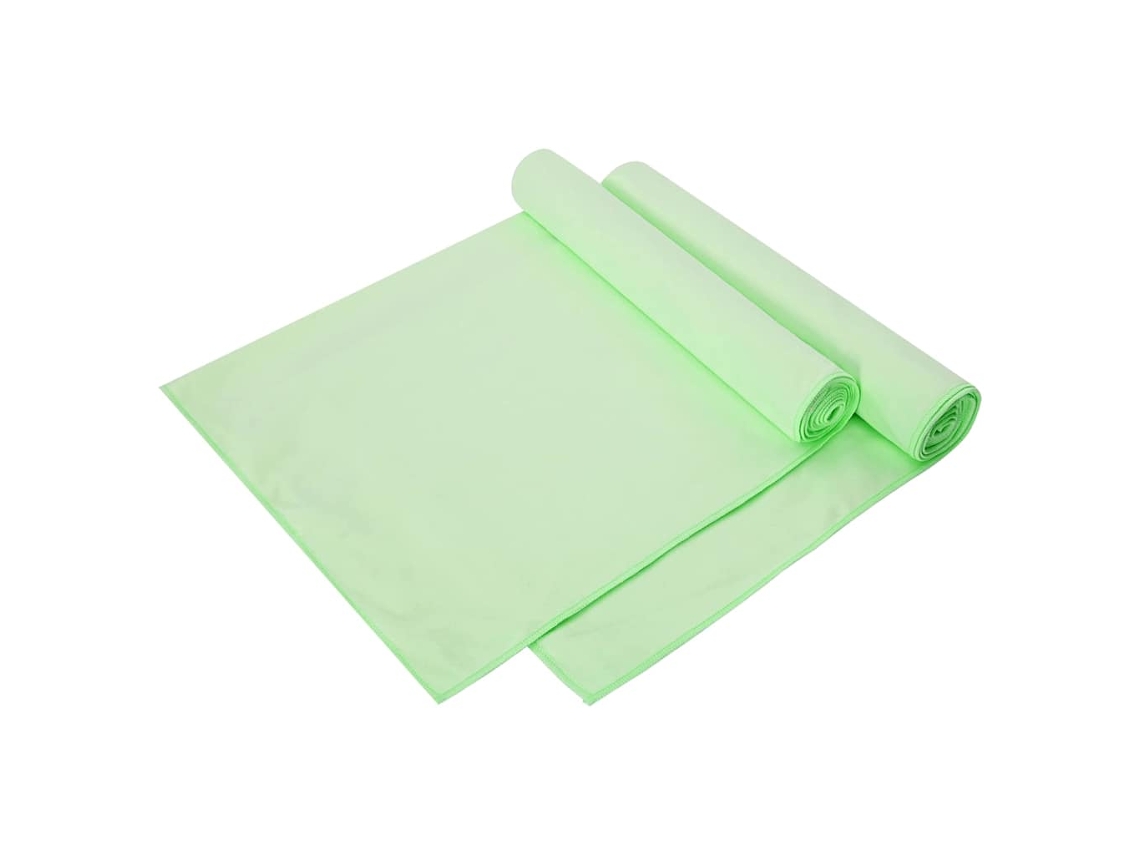 Conjunto 2 Toalhas Esportivas Vidaxl Verde Poliéster (140 X 70 Cm)
