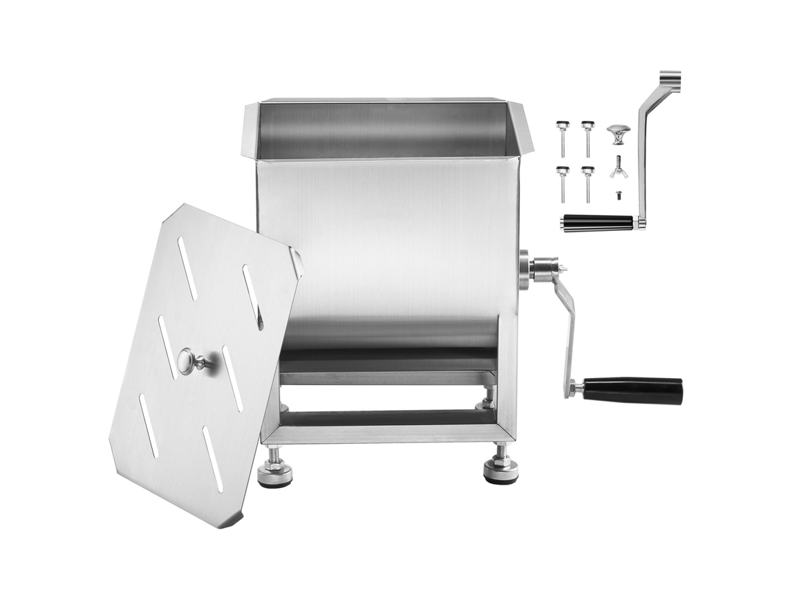 Mezcladora de carne manual Succebuy de 15 l con tanque fijo para mezclar hasta 7 kg
