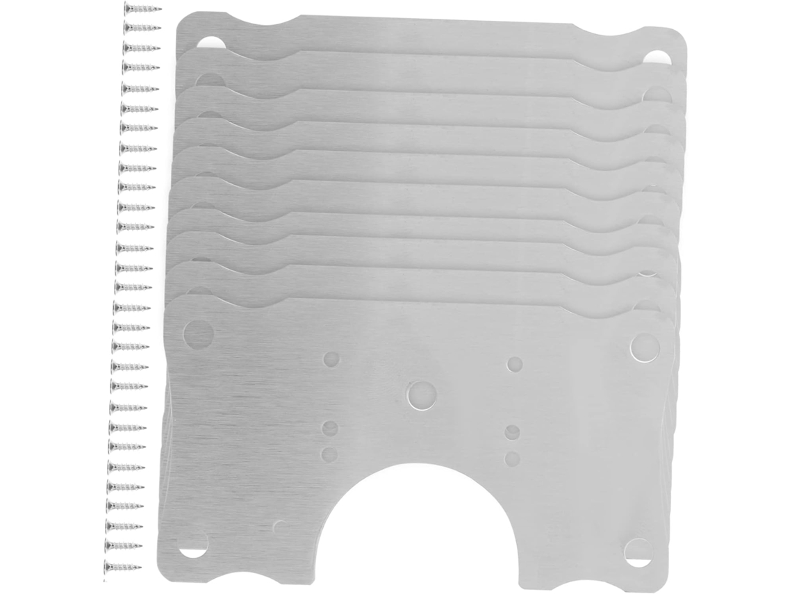 Kit De Reparo Porta E Armário Com 10 Placas Aço Parafusos Para