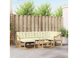 Vidaxl Conjunto De Sofás Para Exterior 7 Unid. Branco E Creme