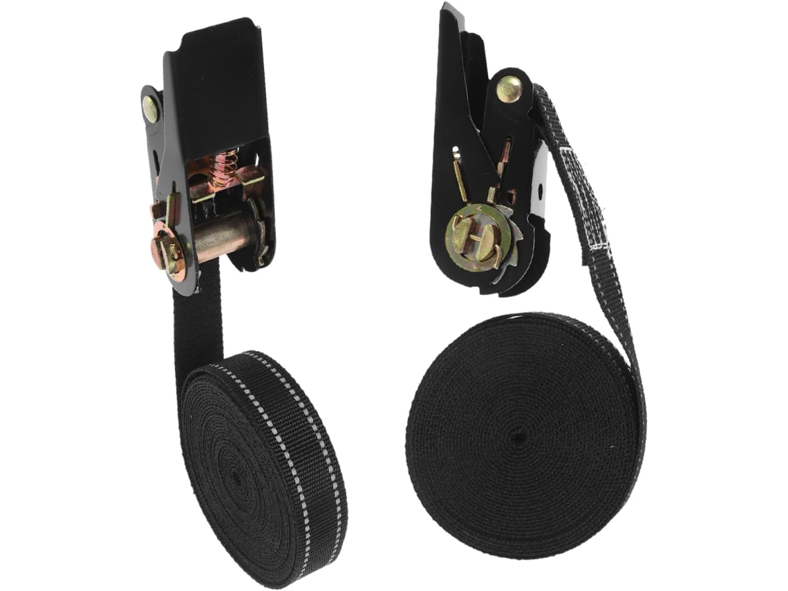Conjunto De 2 Cintas De Catraca Reforçadas De 2,5 Cm X 5 M Com Faixa Refletora.