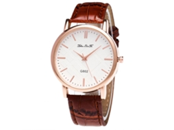 Reloj De Pulsera De Aleación Zhoulianfa Con Correa De Pu Analógico Cuarzo Redondo Café