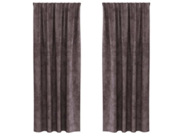 Maison Exclusive - Cortinas De Veludo 2 Unid. Castanho 225 X 140 Cm Veludo