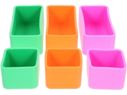 Recipiente Portátil De Silicone Para Alimentos Com 6 Compartimentos, Leve E Reutilizável, Ideal Para Micro Ondas E Levar