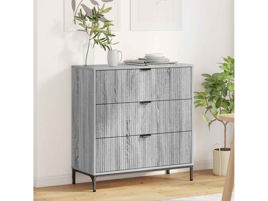 Vidaxl Buffet Cinza Sonoma 79,5 X 33 X 82 Cm Derivados De Madeira