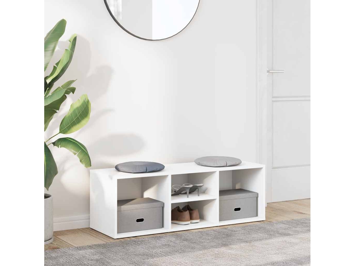 Vidaxl Sapateira 105x35x35 Cm Derivados De Madeira Branco