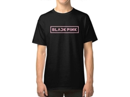 _camiseta Blackpink de Algodão Pré encolhido com Corte Boxy e Estampa Digital de Alta Qualidade