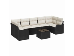 Maison Exclusive - Conjunto De Sofá De Jardim Preto 55 X 55 X 37 Cm Vime Pe