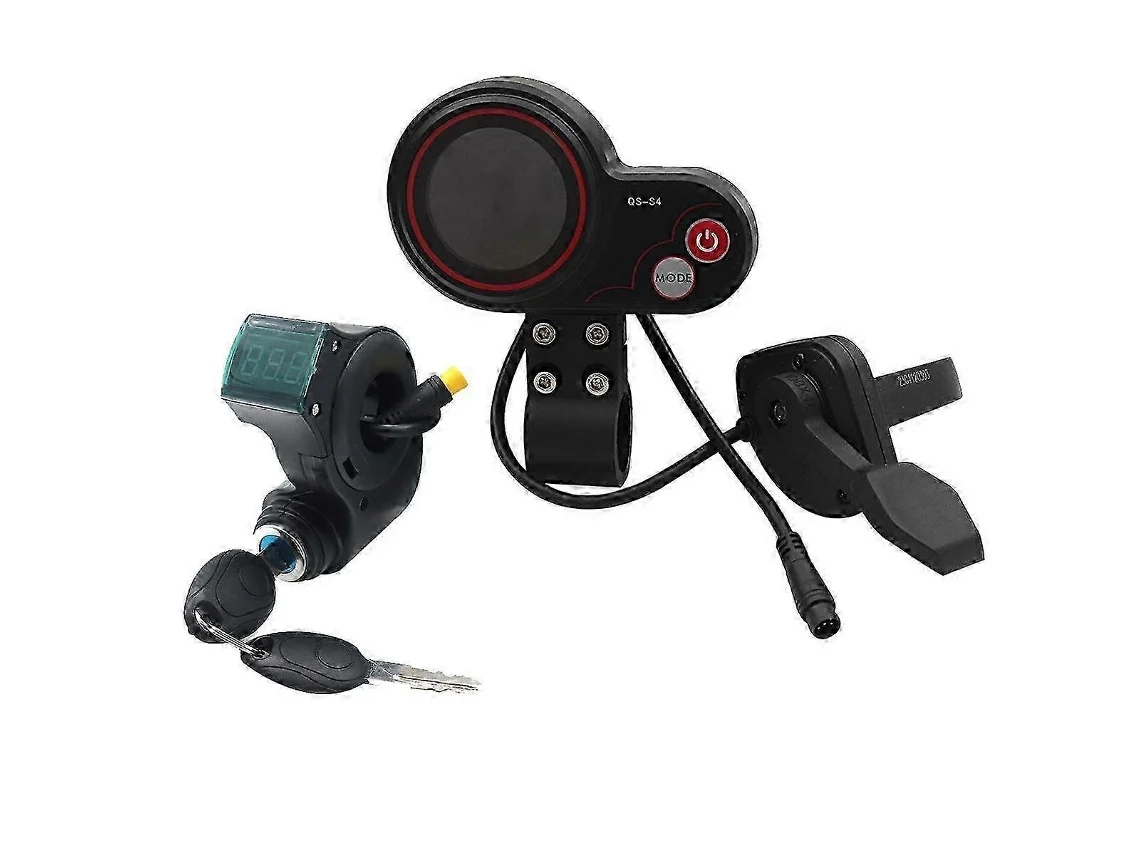 Kit Acelerador Polegar Lcd 36v 60v Qs S4 Chave Ignição 3 Pinos Compatível Zero 8 9 10 8x 10x Elétrico
