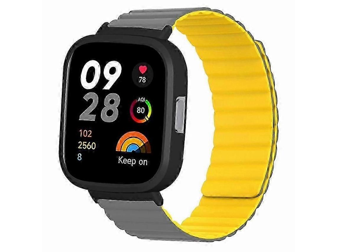 Pulseira De Silicone Com Fecho Magnético E Caixa De Policarbonato Para Smartwatch De Marca Compatível.