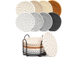 Conjunto de 8 Porta copos Redondos e Absorventes, Padrão, para o Dia das Mães AQUAFORGE